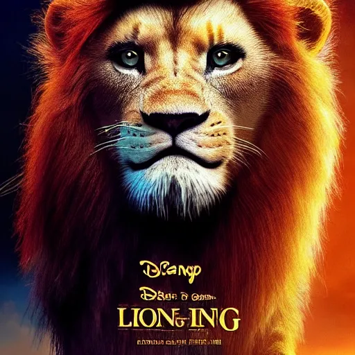 Prompt: johnny depp is the lion king, cgi, cinema, realistic, movie poster