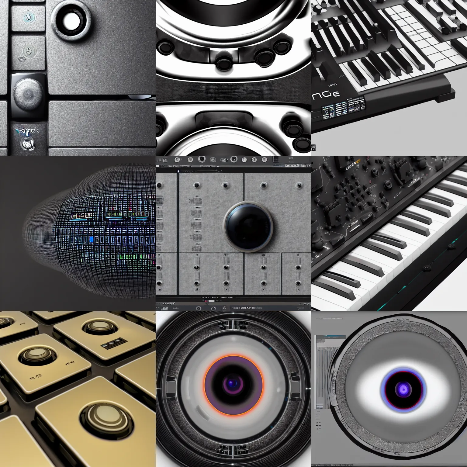 Prompt: a moog synthesizer face closeup, fisheye lens, detailed unreal engine 5 render