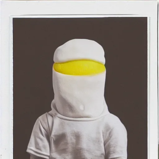 Image similar to earl of lemongrab, hyperrealism polaroid photograph