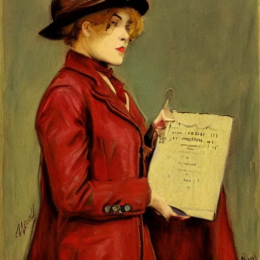 Image similar to female occult detective by alfred stevens