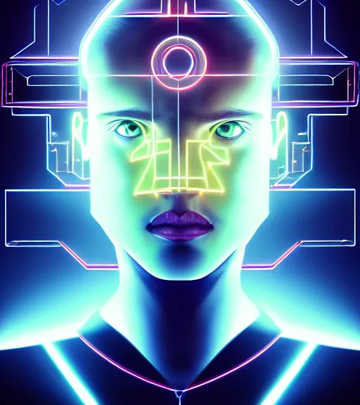 Image similar to symmetry!! latin prince of technology, solid cube of light, hard edges, product render retro - futuristic poster scifi, lasers and neon circuits, handsome latin prince, intricate, elegant, highly detailed, digital painting, artstation, concept art, smooth, sharp focus, illustration, dreamlike, art by artgerm