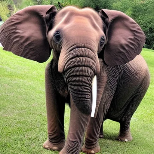 Prompt: photo of an elephant dachshund hybrid