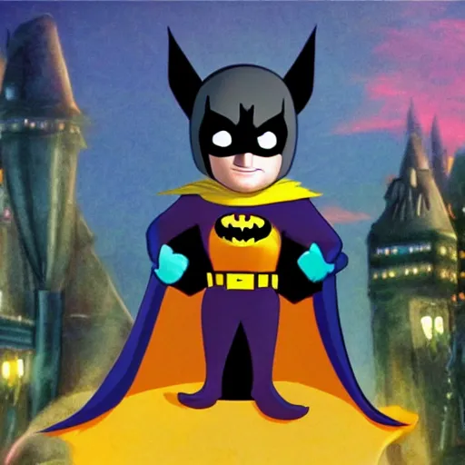 Prompt: cute batman in disney movie