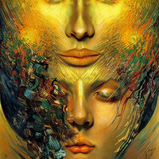 Image similar to Divine Chaos Engine by Karol Bak and Vincent Van Gogh