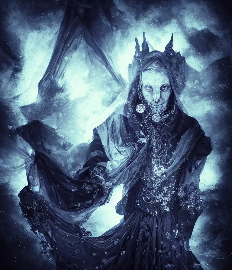 Image similar to impressive ominous front!! shot photo of a court jester character fine portrait fine portrait mesmerizing fractal hyper cubes platinum cracked dark future hyper dimensional space galactic crystal nebula edges elegant detailed intricate concept artstation sharp focus ray tracing cinematic masterpiece temporal corruption beeple wlop germ 8 4 k scifi glossy hyper realistic illustration canon eos r 3 fujifilm x - t 3 0 sony alpha a 6 6 0 0