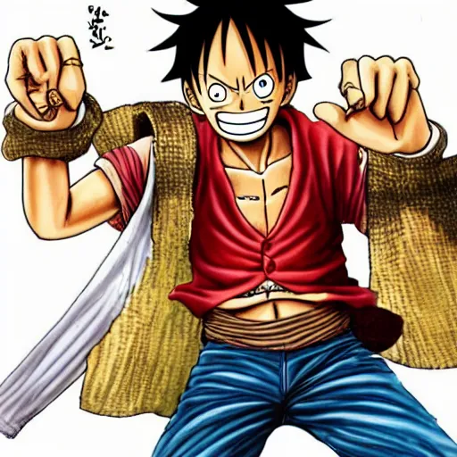 Image similar to a realistic photo of Luffy,