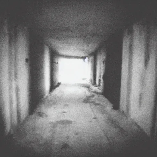 Image similar to insane nightmare, no light, everything is blurred, creepy shadows, deep well, pit, very poor quality of photography, 2 mpx quality, grainy picture