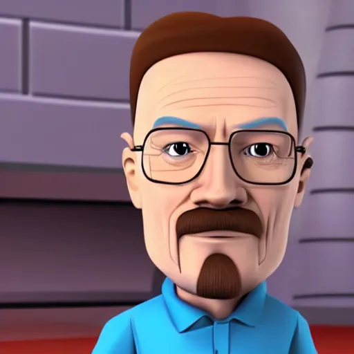 Image similar to walter white in jimmy nuetron animation style