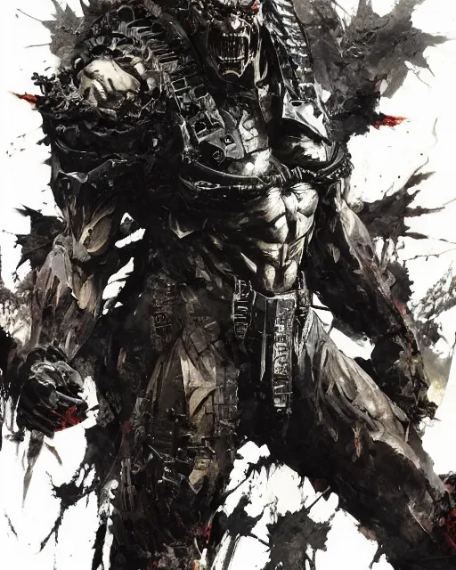 Image similar to hell warrior, demonic, painting by greg ruthowski, yoji shinkawa, yoshikata amano, alphonse murac, craig mullins, beautiful artwork, highly detailed and intricate, award - winning, collaborative artwork, detailed, 4 k, 8 k, artstation