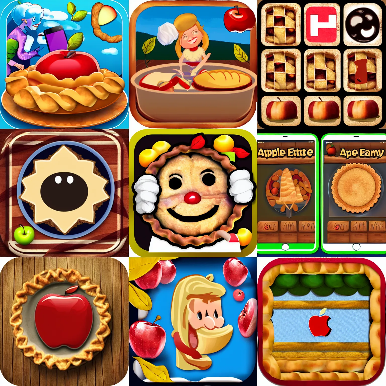 Prompt: apple pie eater app game