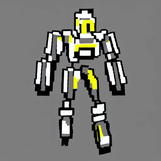 Prompt: humanoid mech Pixelart