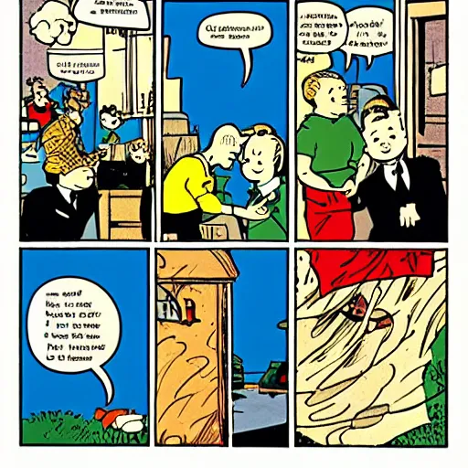 Image similar to a splash panel from Tintin by Hergé