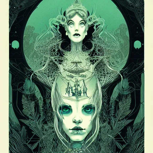 Prompt: portrait top light, by killian eng and joe fenton and martin deschambault and conrad roset, inspired by the brothers grimm, brown and green only, etching, fine, sharp high detail,