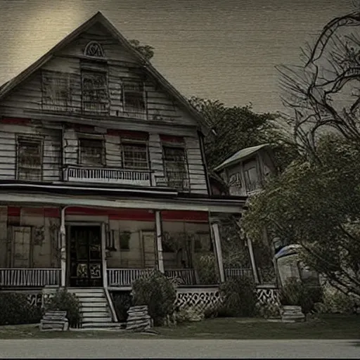 Image similar to home horror highly detailed