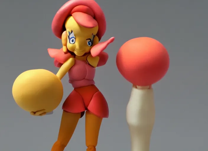 Image similar to claymation figure of princess peach