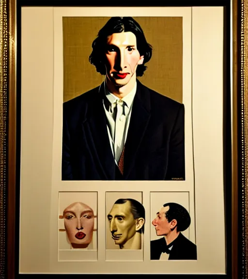 Prompt: portrait of adam driver by norman rockwell and gil elvgren and ikenaga yasunari and ayana otake and sydney prior hall