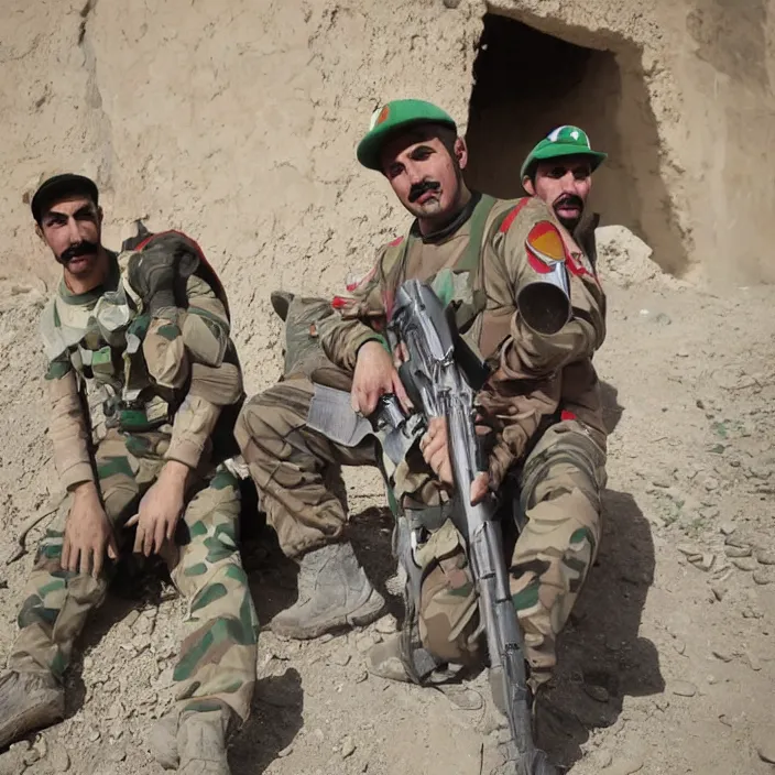 Image similar to mario and luigi in afghanistan