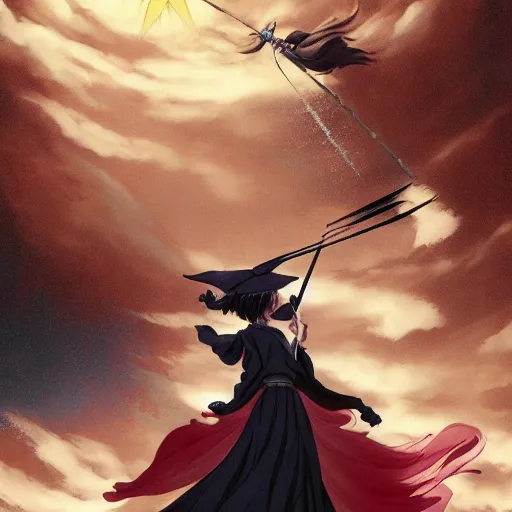 Prompt: a beautiful anime witch flying on a broomstick, cinematic, dramatic, insanely detailed and intricate, elegant, hyper realistic, super detailed, by sam yang, by yoshiyuki tomino, by ralph mcquarrie, by ilya kuvshinov