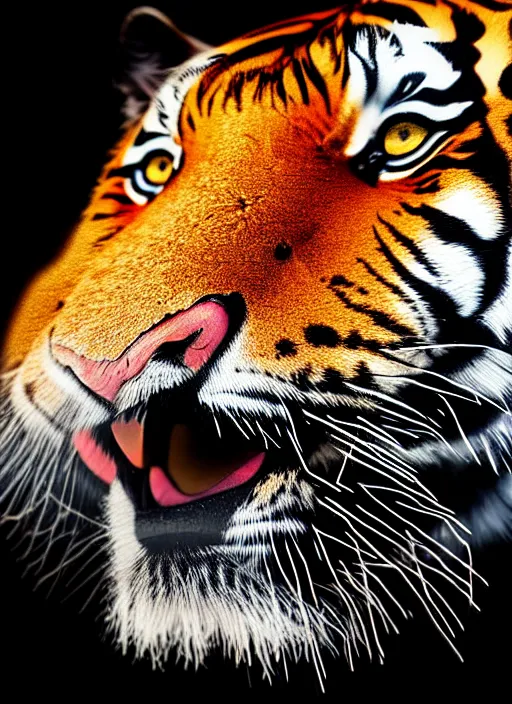 Moody Tiger Stunning Close-up in 8k Resolution Stock Illustration -  Illustration of techniques, screen: 296880336