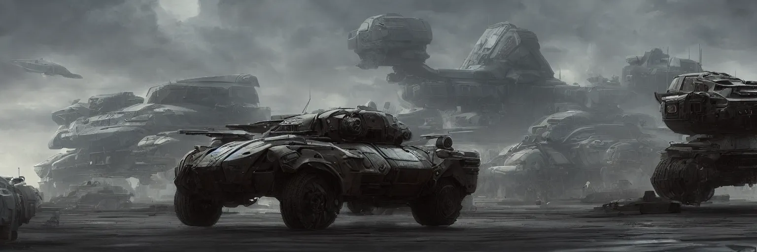 Prompt: car design, armored scifi vehicle, dramatic lighting, cinematic, establishing shot, extremly high detail, photo realistic, cinematic lighting, post processed, concept art, artstation, matte painting, style by eddie mendoza, raphael lacoste, alex ross