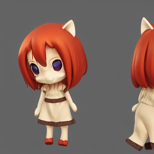 Prompt: cute fumo plush of a foxgirl rpg item shop owner, three point lighting, dramatic, anime, grumpy, vray