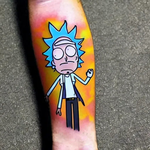 Rick  Morty Tattoo i think hes on number 8 fyp rickabdmorty   TikTok