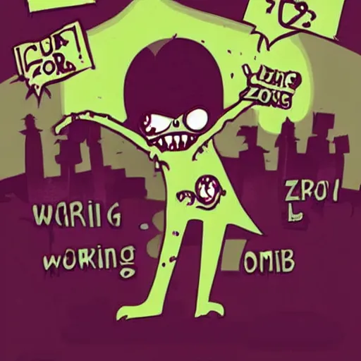 Prompt: looking for cute zombie working job