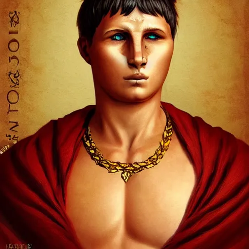 Image similar to illustration of the roman emperor augustus neko man half cat, character design, art station, epic, elegant, masterpiece of dan luvisi