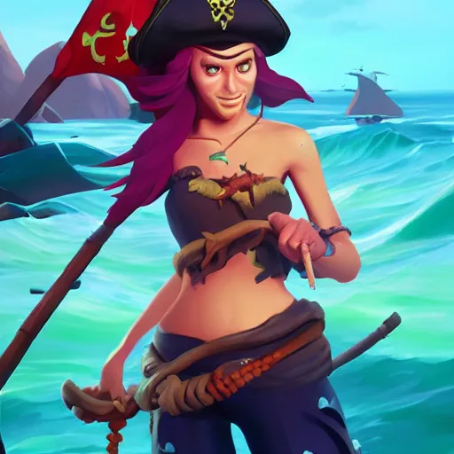 Image similar to jack the pirate mermaid on sea of thieves game avatar hero, behance hd by jesper ejsing, by rhads, makoto shinkai and lois van baarle, ilya kuvshinov, rossdraws global illumination