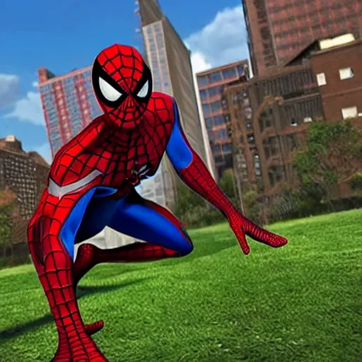 Prompt: photo of Zendeya playing Spiderman without the mask