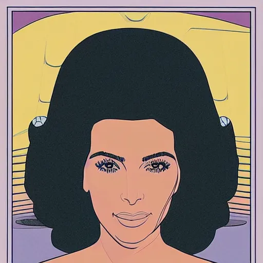 Image similar to “ kim kardashian retro minimalist portrait by jean giraud, moebius starwatcher comic, 8 k ”