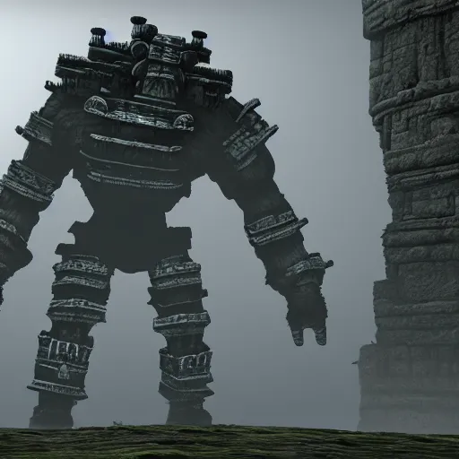 Image similar to Shadow of the Colossus Studio Ghbli style