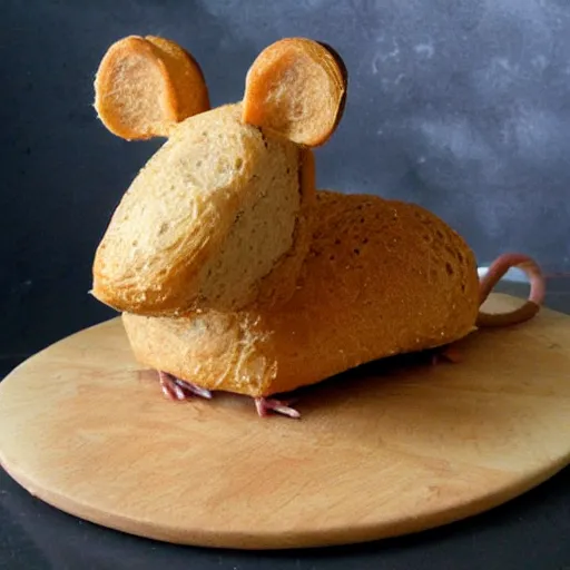 Image similar to rat made out of bread