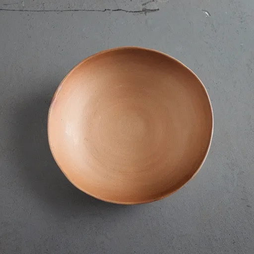 Image similar to natural ceramic bowl on a terazzo table, advanced firing technique