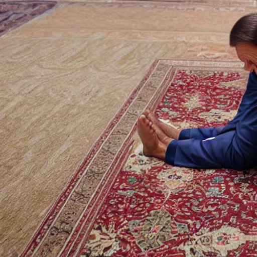 Image similar to kenneth copeland as muslim kneeling and praying