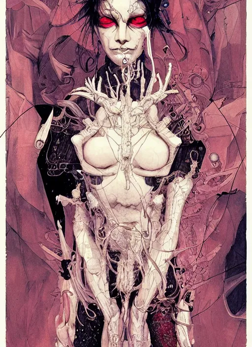 Prompt: demon, eun emerging from renaissance italy into a cyberpunk mutiversal realm by conrad roset, nicola samuri, dino valls, m. w. kaluta, jakub rebelka, rule of thirds, seductive look, beautiful