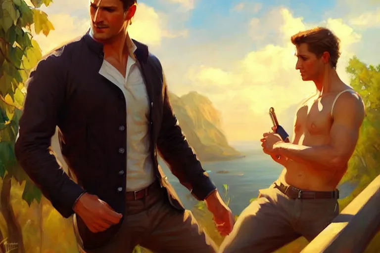 Image similar to uncharted, painting by vladimir volegov, j. c. leyendecker, tom of finland, trending on artstation