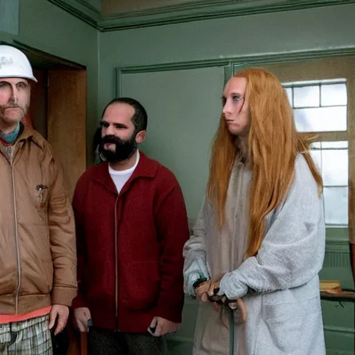 Prompt: a still of from the movie the royal tenenbaums crossover with the game inscryption