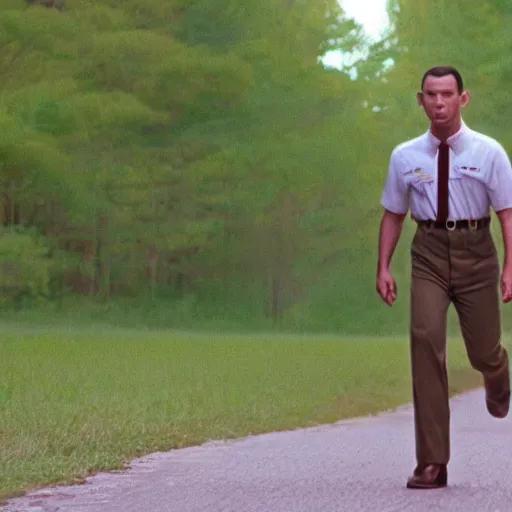 Image similar to A still of John Travolta as Forrest Gump. Extremely detailed. Beautiful. 4K. Award winning.