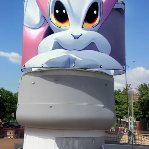 Image similar to MewTwo on a water tank in Newark