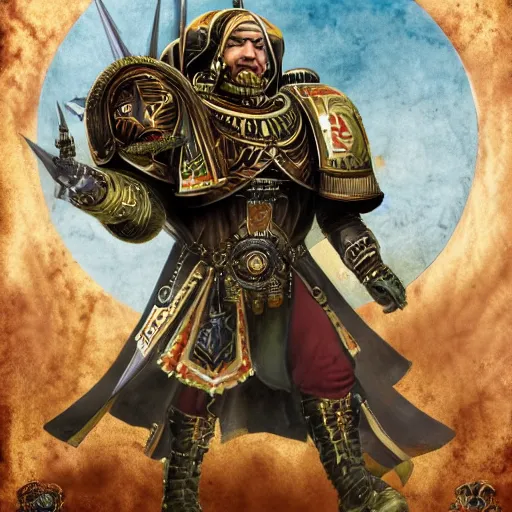 Prompt: portrait of ramzan kadyrov. Warhammer 40k.
