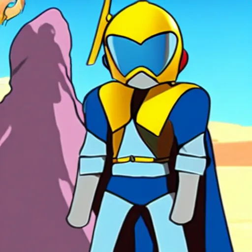 Prompt: a still of from the movie lawrence of arabia crossover with the game mega man x