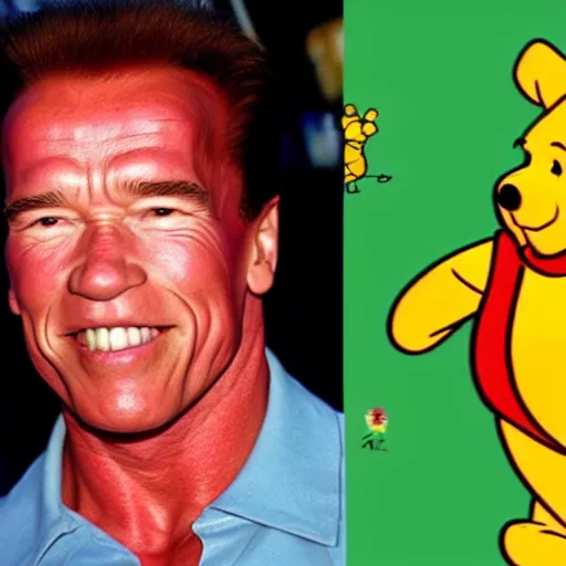 Image similar to Arnold Schwarzenegger in Winnie the Pooh