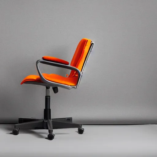 Image similar to An office chair in the style of the Golden Gate Bridge, light neutral background, professional product photography, studio lighting, auto focus, shot with a tripod, Canon EOS R5 camera | Sigma 20.0mm | f/16.0 | 1/300s shutter speed | ISO 50