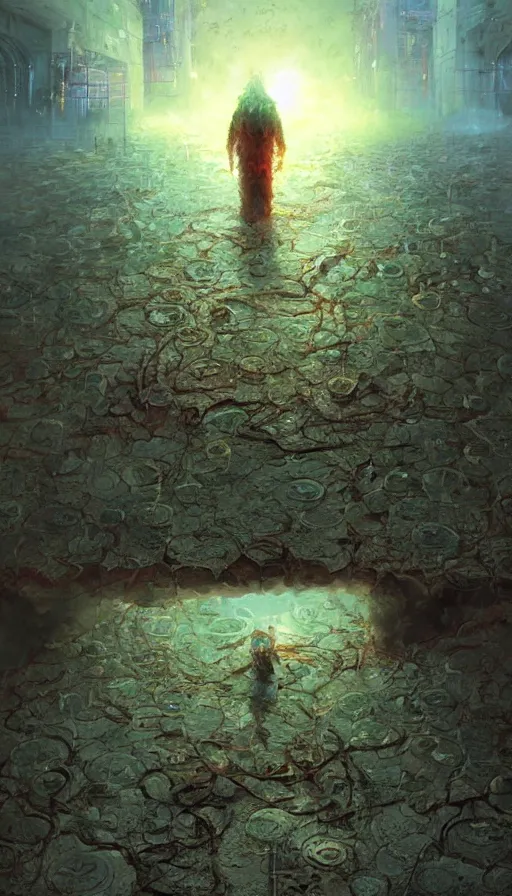 Prompt: The end of an organism, by Marc Simonetti