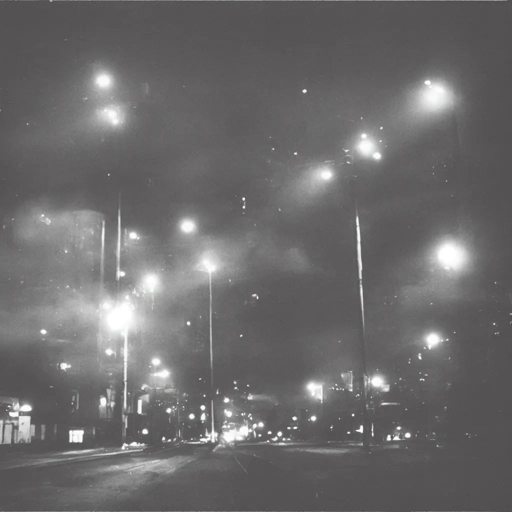 Prompt: b&w 35mm lost footage photography, some light lots of darkness, unclear what it is