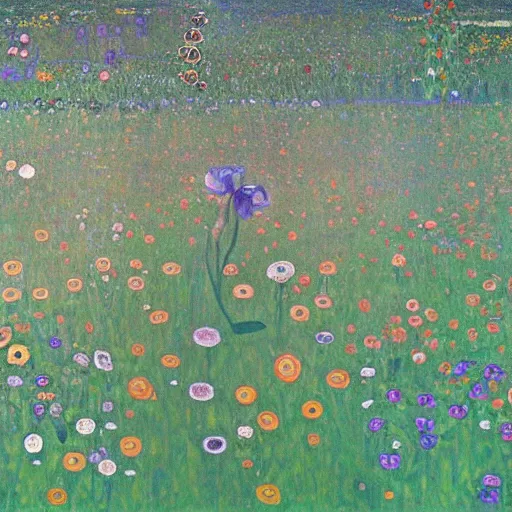 Image similar to morning glory flower, by gustav klimt