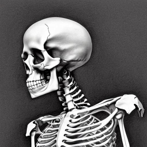 Prompt: a very detailed pencil drawing of an anatomically correct skeleton and muscular structure 4 k, high resolution, still, landscape, hd, dslr, hyper realistic, sketch