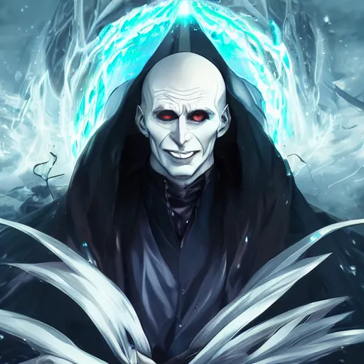 Prompt: anime portrait of voldemort as an anime final boss by Stanley Artgerm Lau, WLOP, Rossdraws, James Jean, Andrei Riabovitchev, Marc Simonetti, and Sakimichan, trending on artstation