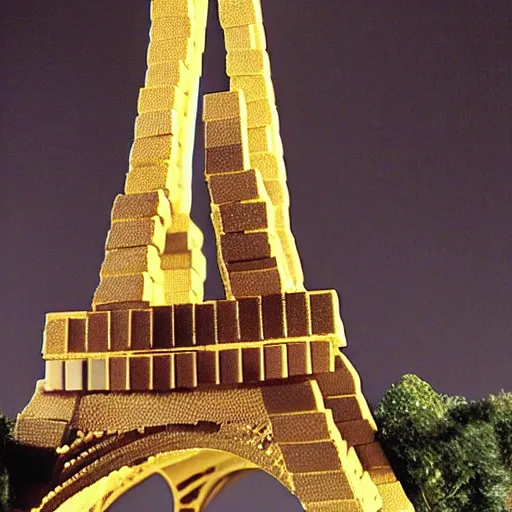 Image similar to Eiffel Tower but made of bricks